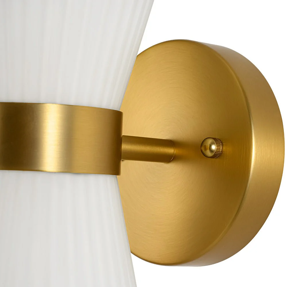 Modern 2-Light Up Down Pleated Glass Cone Wall Sconce - Image 16