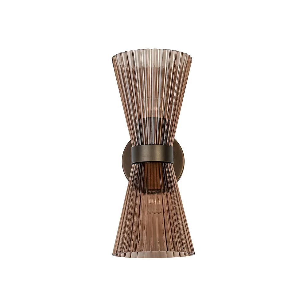Modern 2-Light Up Down Pleated Glass Cone Wall Sconce - Image 20