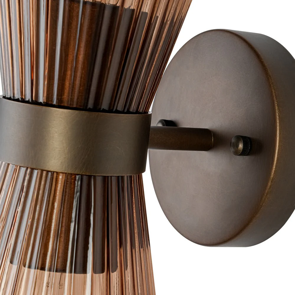 Modern 2-Light Up Down Pleated Glass Cone Wall Sconce - Image 26