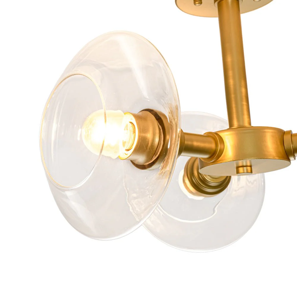 Modern 3-Light Clear Glass Round Sputnik Semi Flush Mount - Image 10