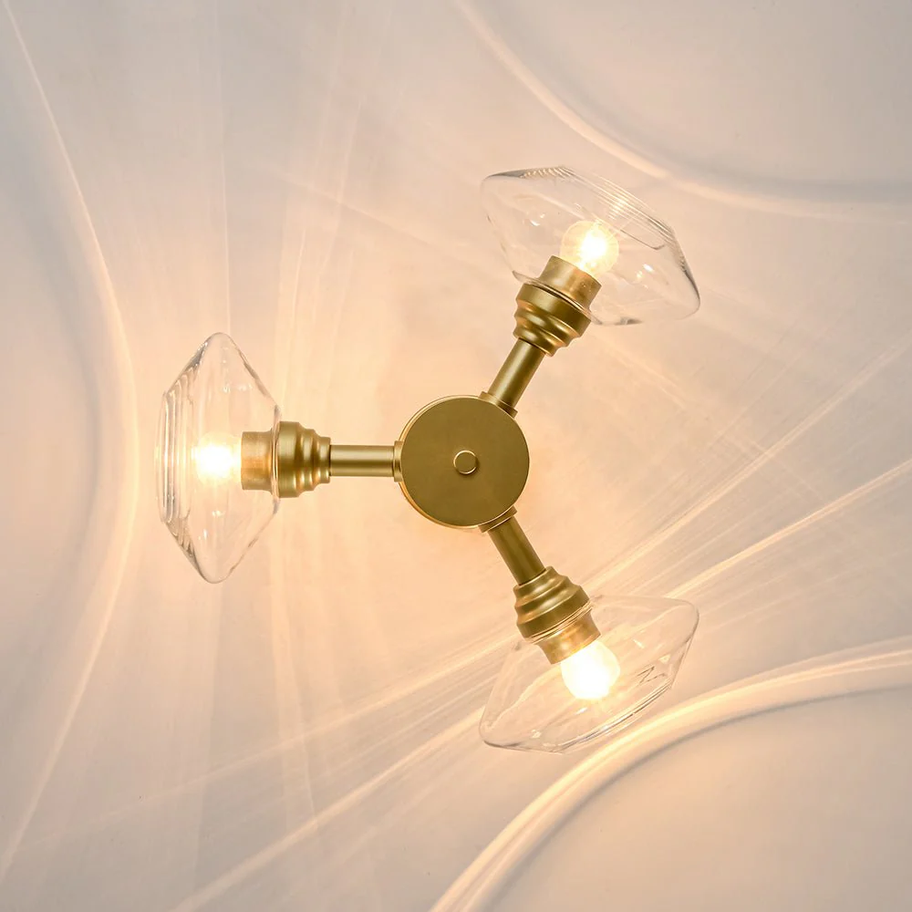 Modern 3-Light Clear Glass Round Sputnik Semi Flush Mount - Image 12