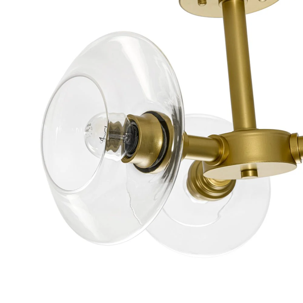 Modern 3-Light Clear Glass Round Sputnik Semi Flush Mount - Image 9