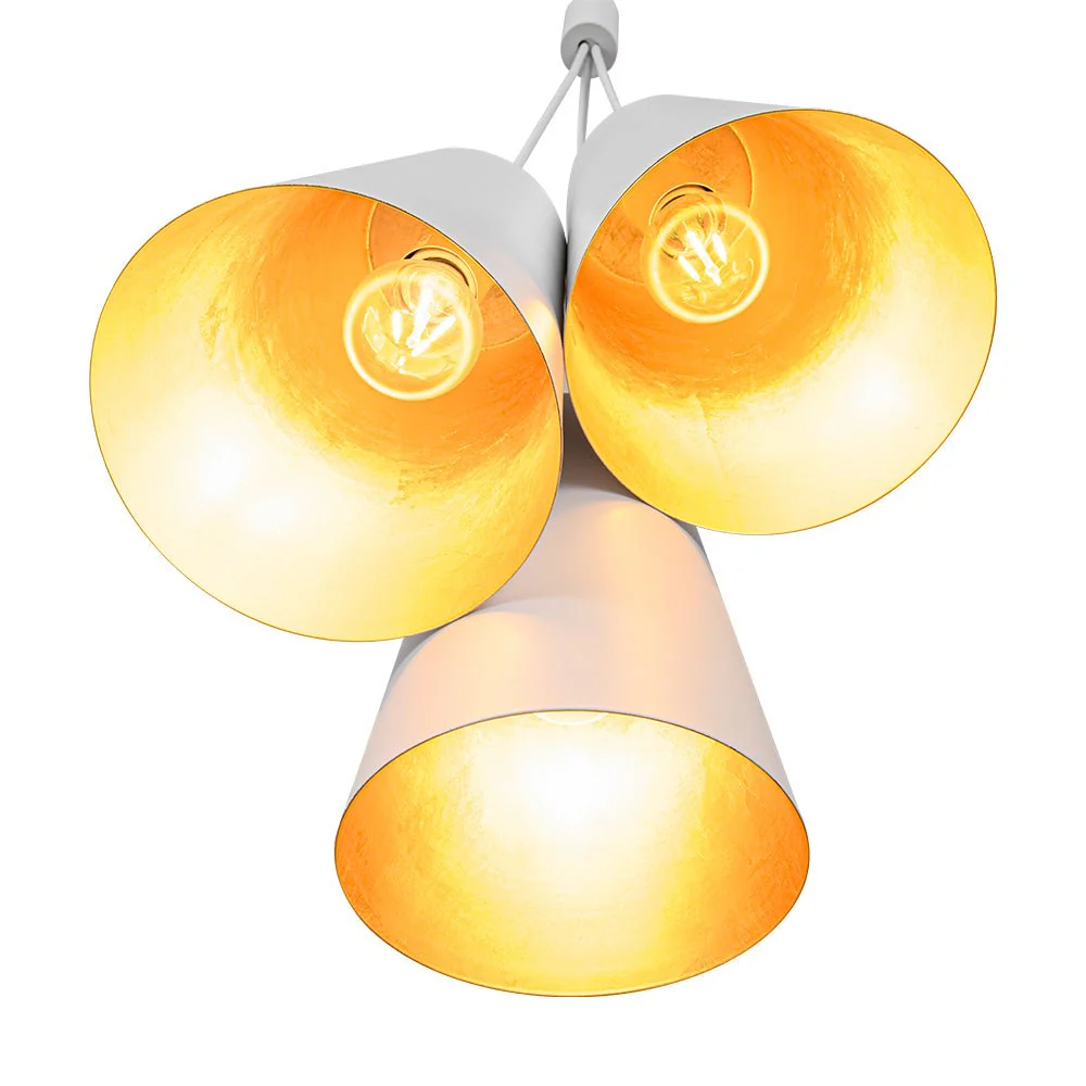 Modern 3-Light Cluster Metal Conical Shade Chandelier - Image 11