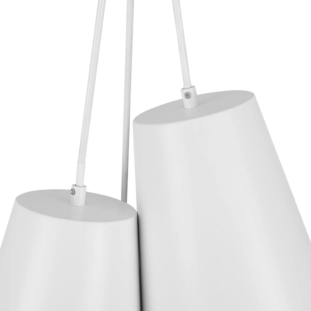 Modern 3-Light Cluster Metal Conical Shade Chandelier - Image 12