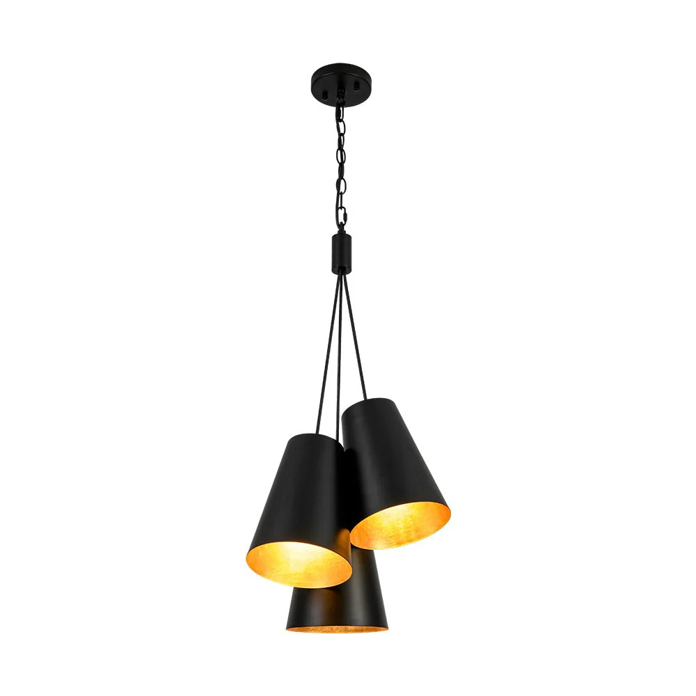 Modern 3-Light Cluster Metal Conical Shade Chandelier - Image 14