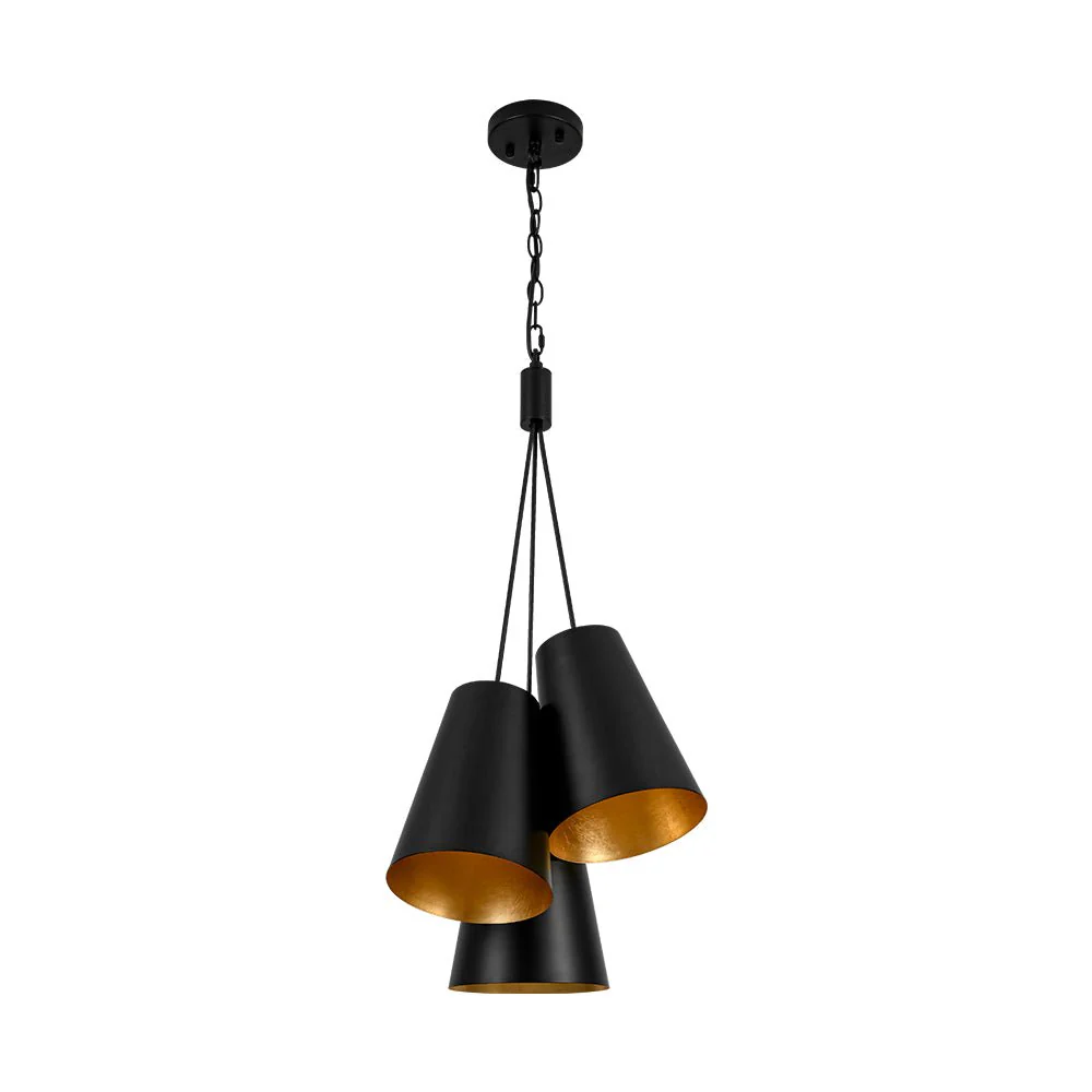 Modern 3-Light Cluster Metal Conical Shade Chandelier - Image 15