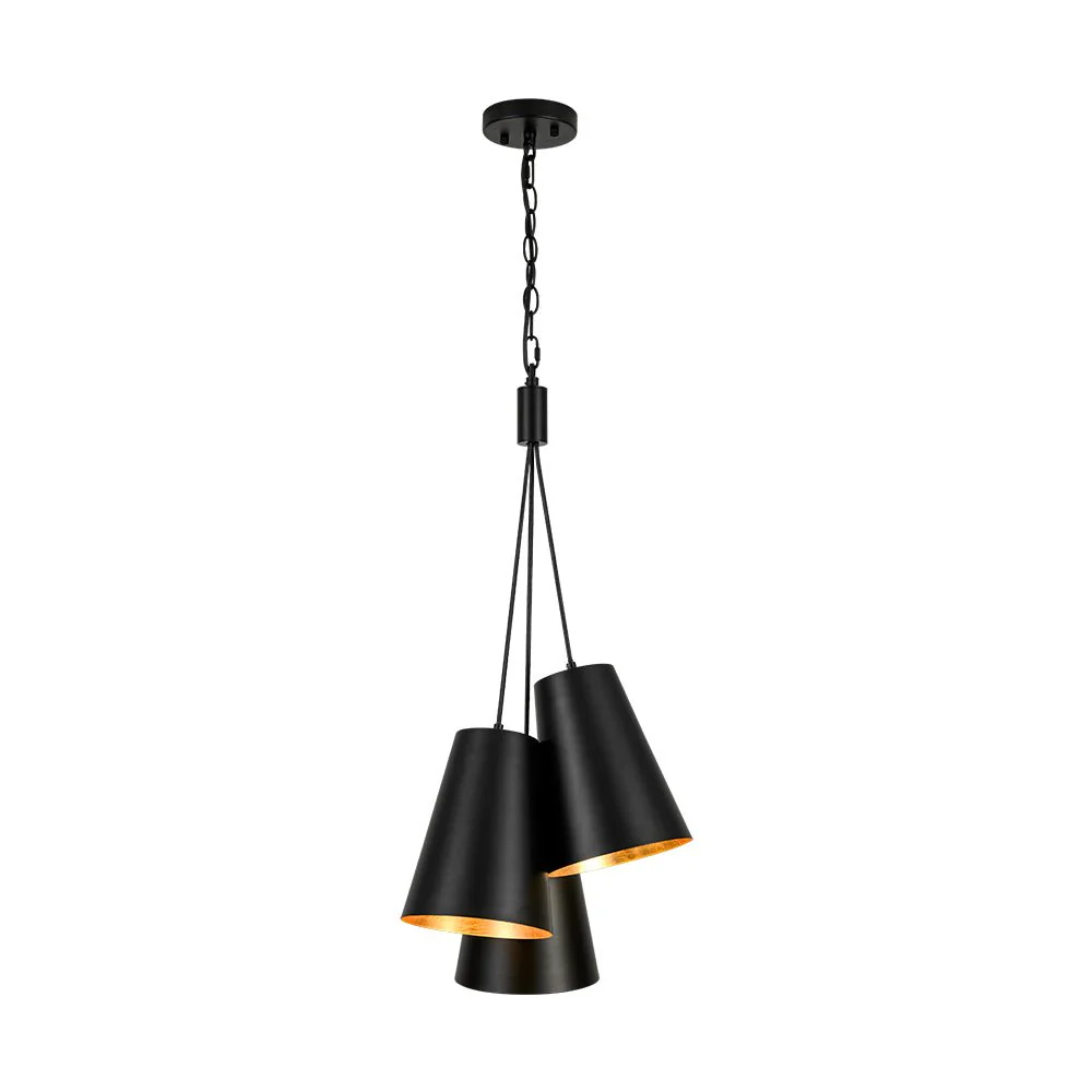 Modern 3-Light Cluster Metal Conical Shade Chandelier - Image 16