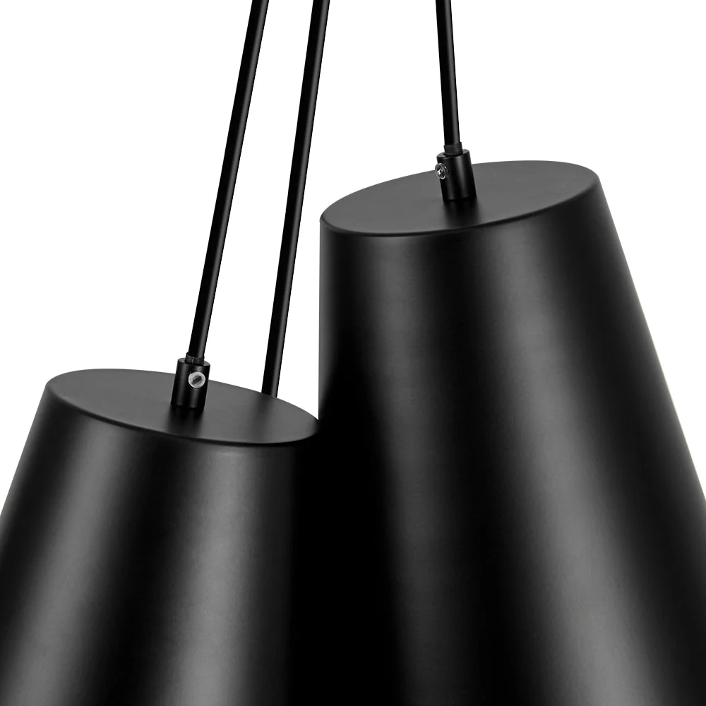 Modern 3-Light Cluster Metal Conical Shade Chandelier - Image 17