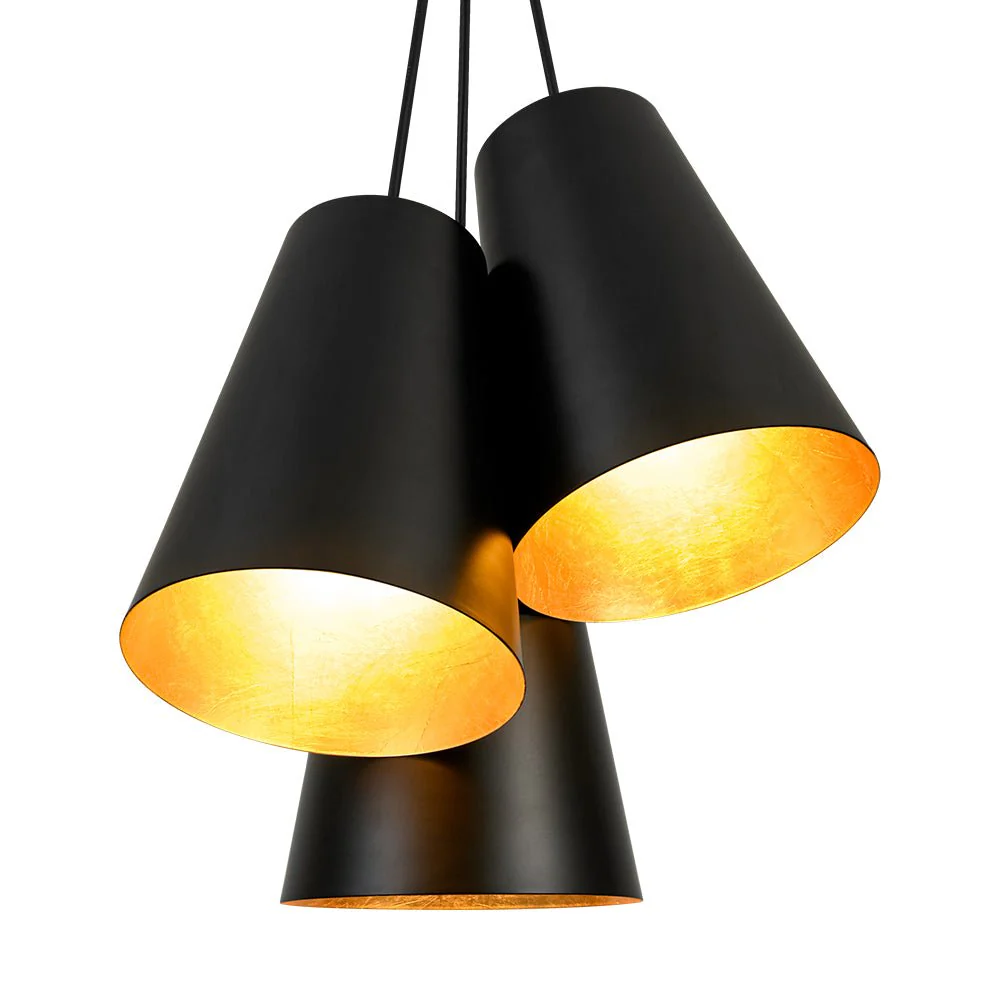 Modern 3-Light Cluster Metal Conical Shade Chandelier - Image 18
