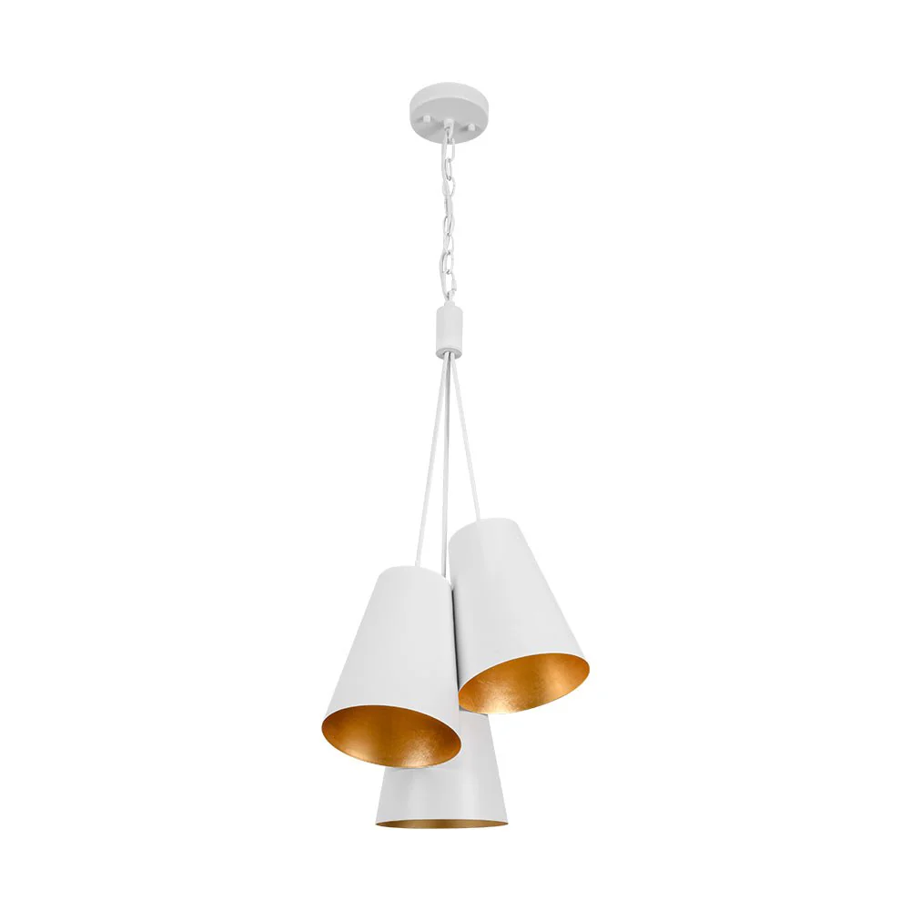Modern 3-Light Cluster Metal Conical Shade Chandelier - Image 5