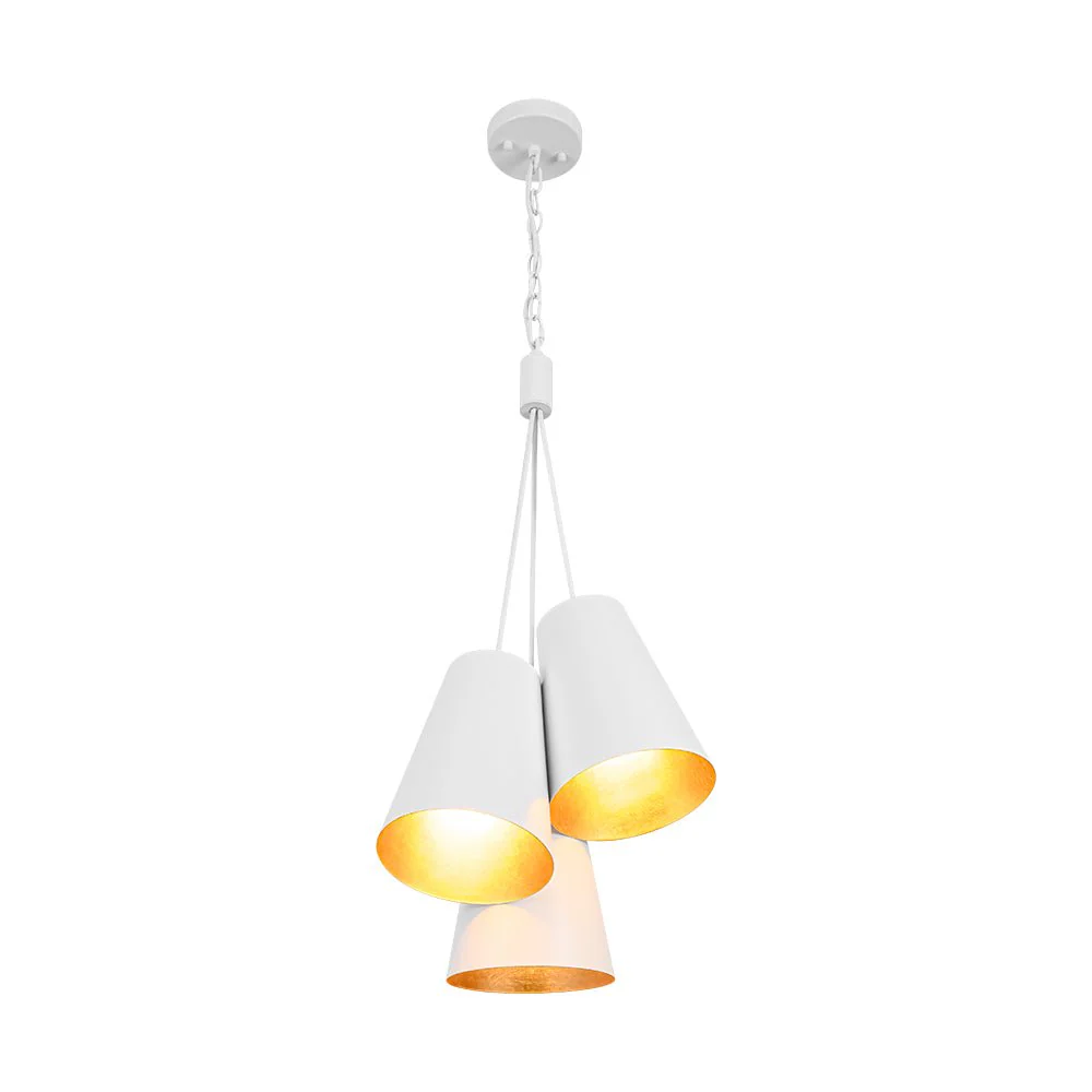 Modern 3-Light Cluster Metal Conical Shade Chandelier - Image 7