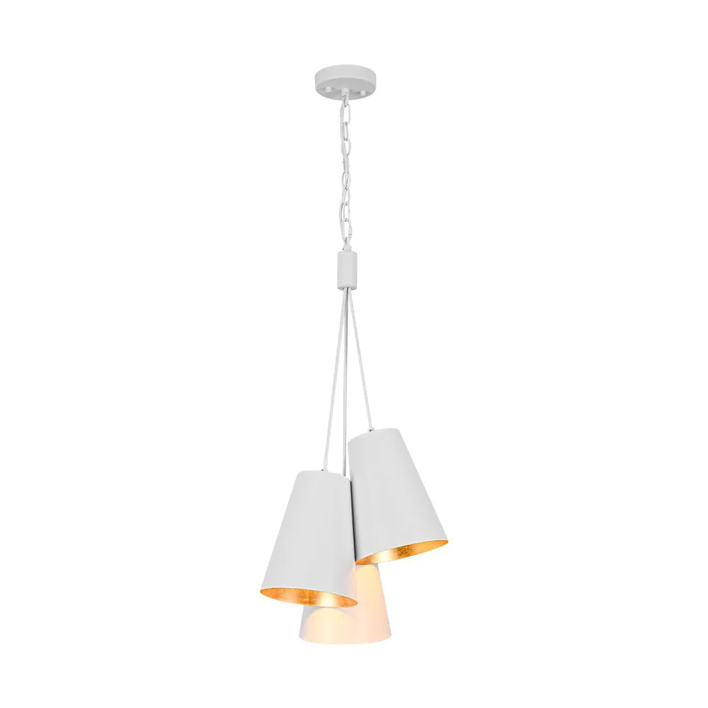 Modern 3-Light Cluster Metal Conical Shade Chandelier - Image 8