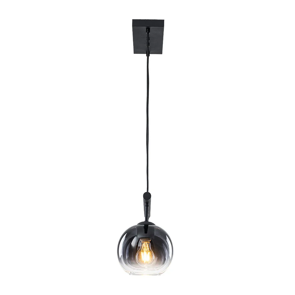 Modern 3-Light Gradual Smoked Glass Globe Island Chandelier - Image 11