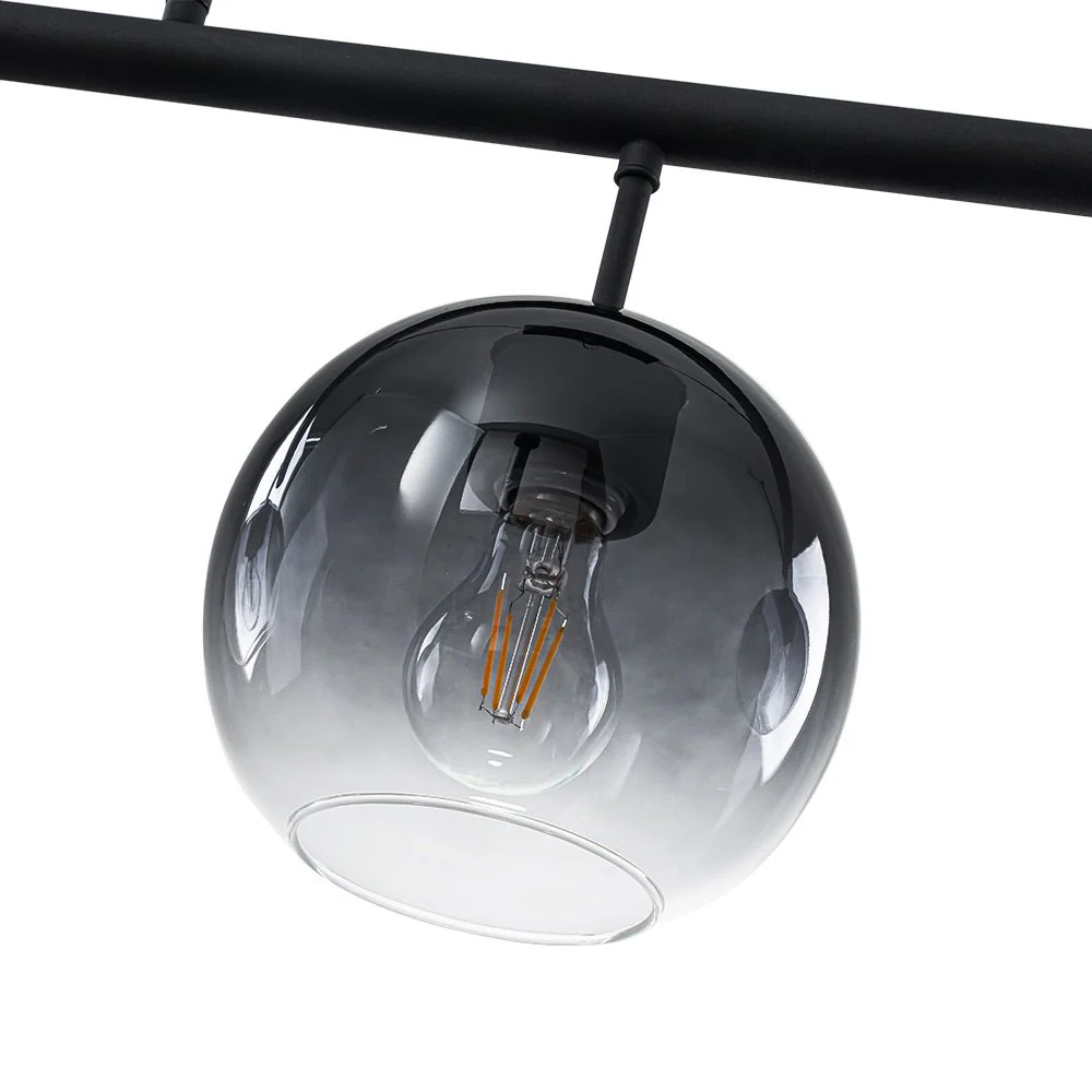Modern 3-Light Gradual Smoked Glass Globe Island Chandelier - Image 14
