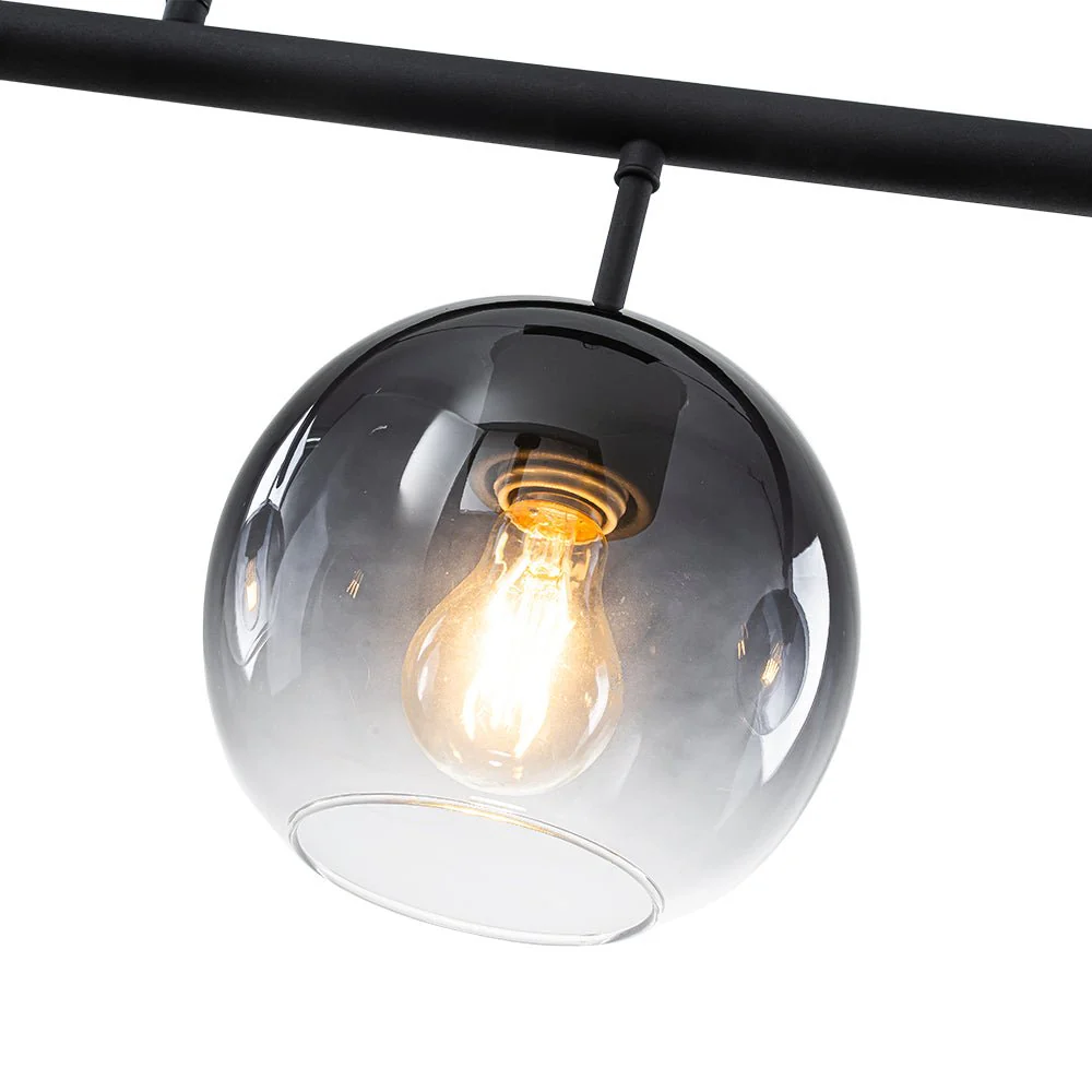 Modern 3-Light Gradual Smoked Glass Globe Island Chandelier - Image 15