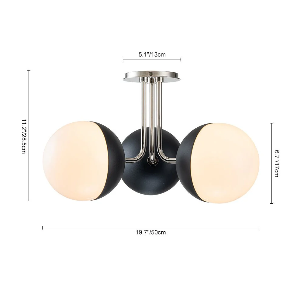 Modern 3-Light Milky Glass Globe Ceiling Light - Image 14