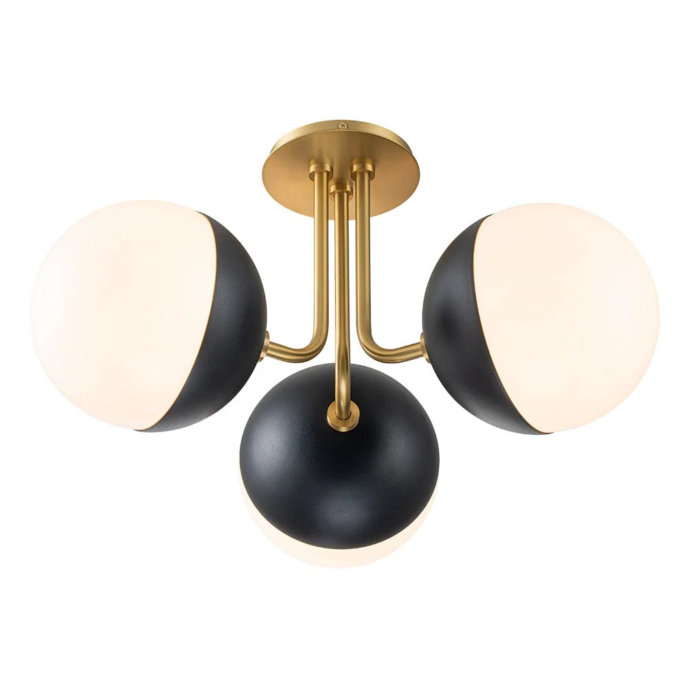 Modern 3-Light Milky Glass Globe Ceiling Light - Image 6