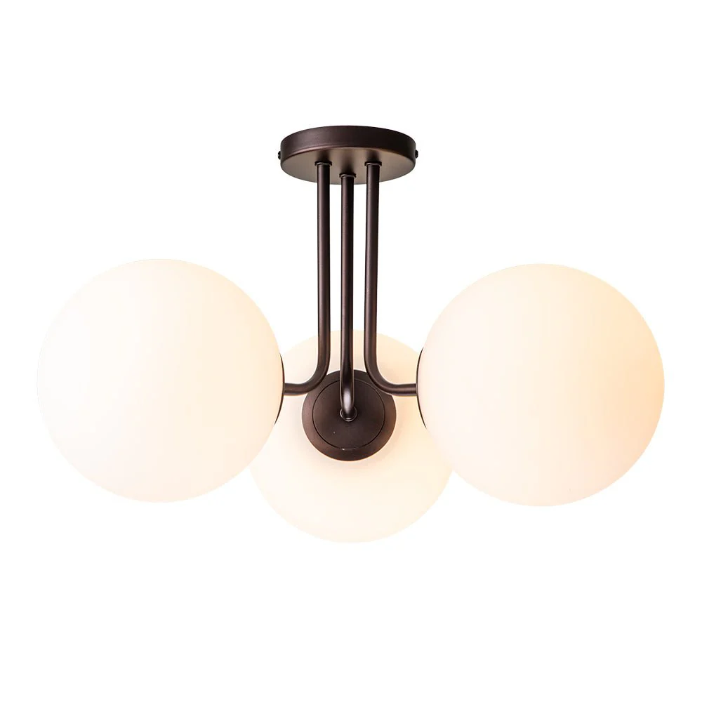 Modern 3-Light Opal Glass Globe Ceiling Light - Image 10