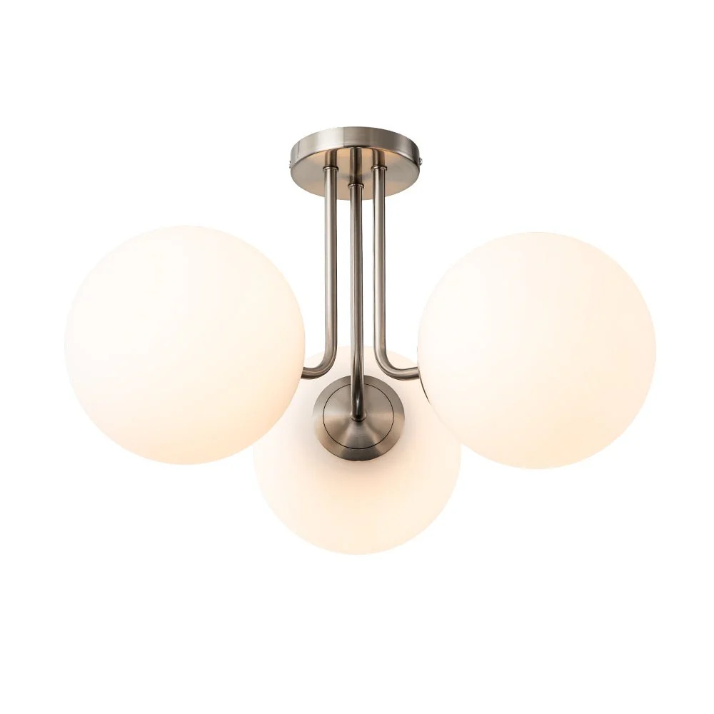 Modern 3-Light Opal Glass Globe Ceiling Light - Image 15