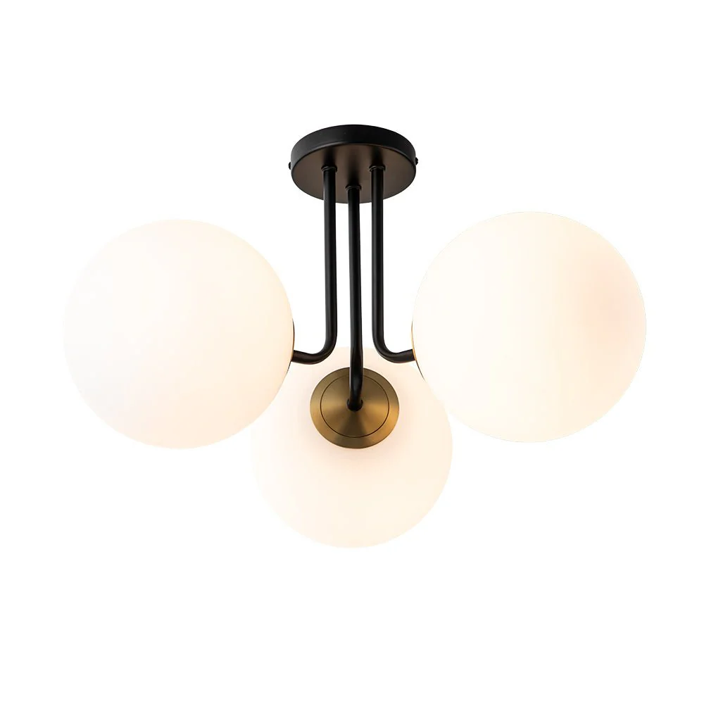 Modern 3-Light Opal Glass Globe Ceiling Light - Image 17