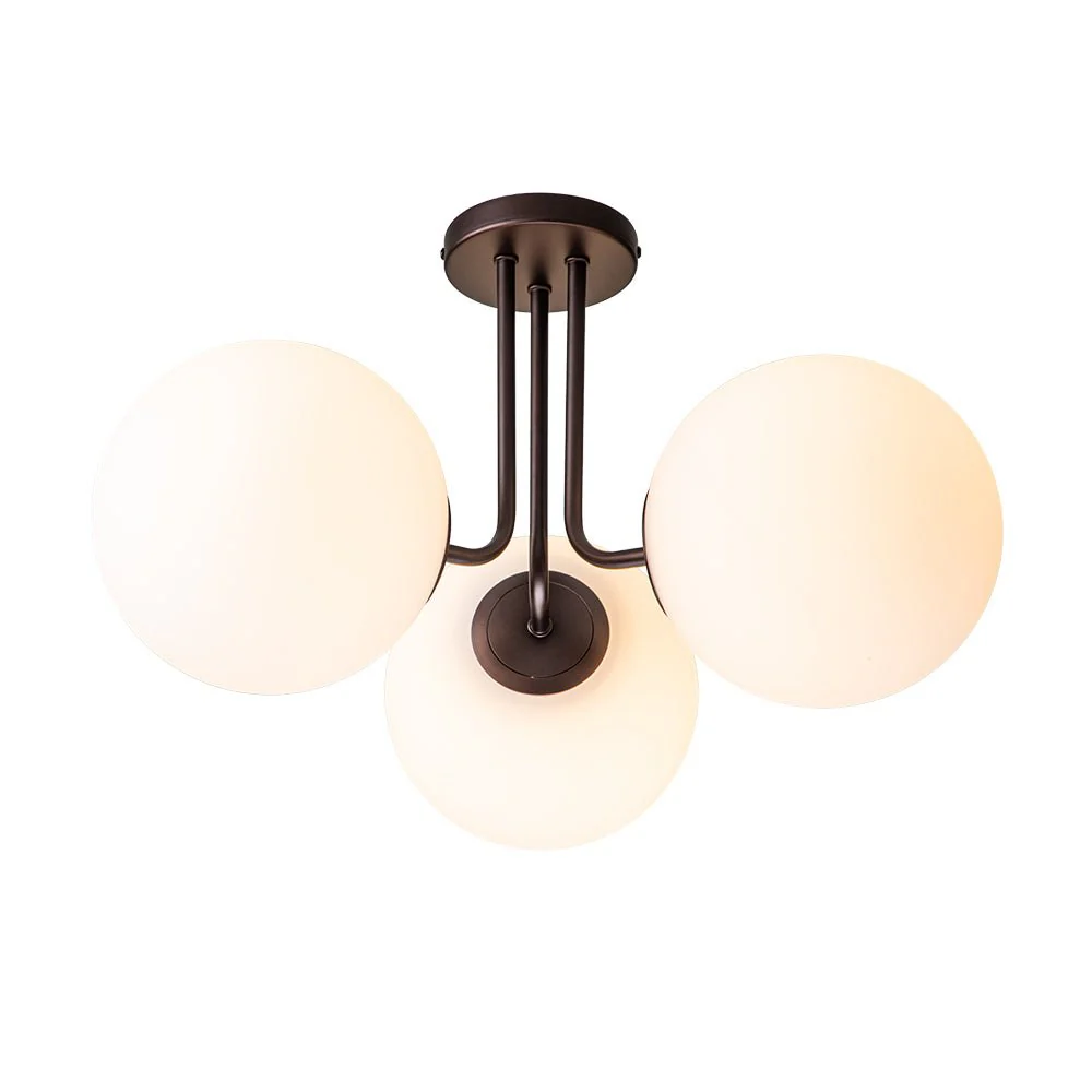 Modern 3-Light Opal Glass Globe Ceiling Light - Image 9