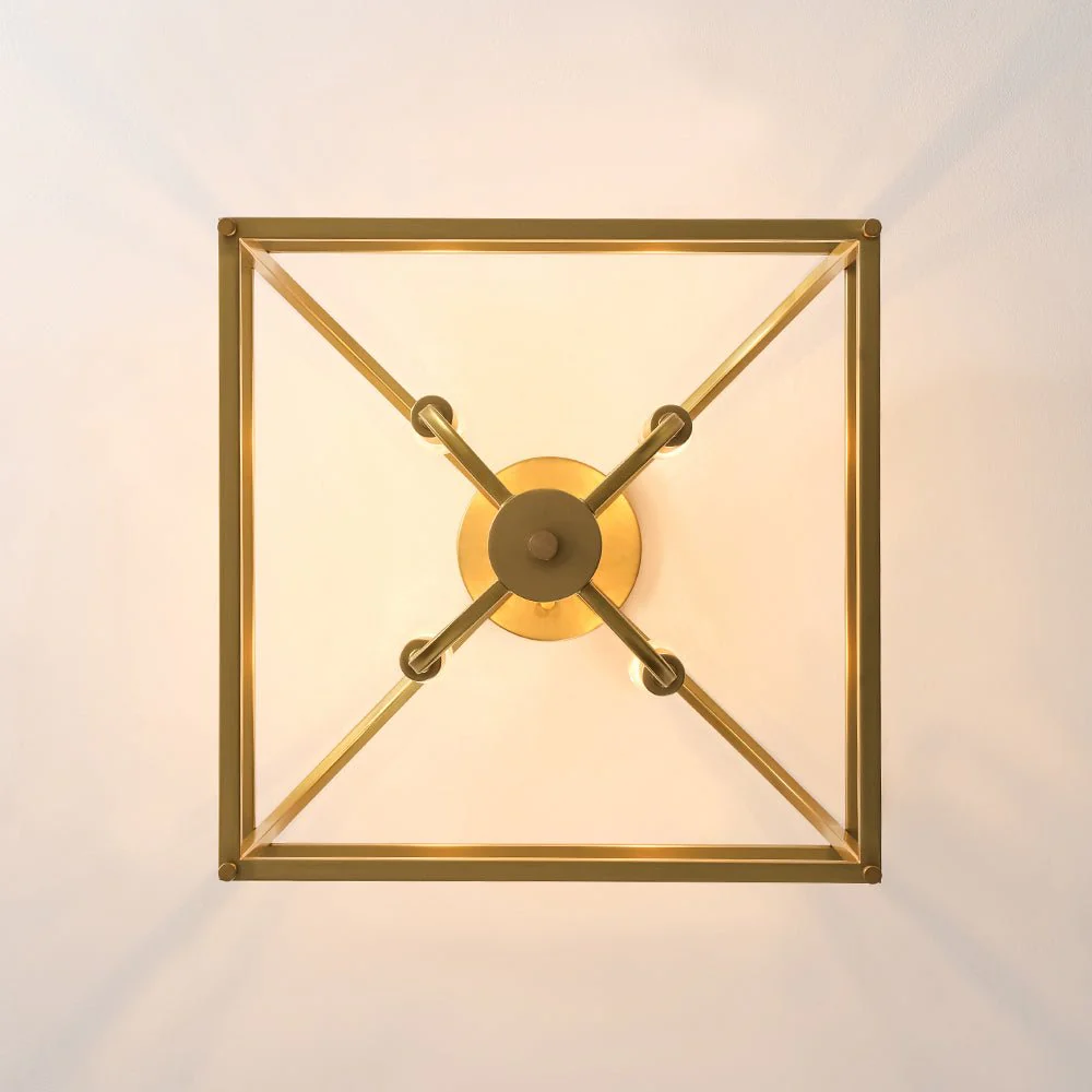 Modern 4-Light Candle Style Square Cage Semi Flush Mount - Image 17
