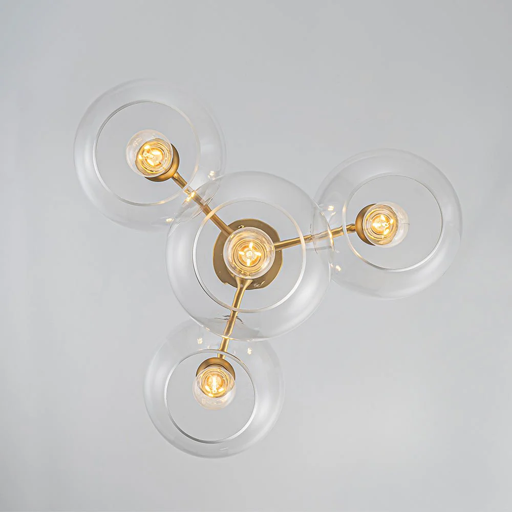Modern 4-Light Clear Glass Bubble Hanging Sputnik Chandelier - Image 14