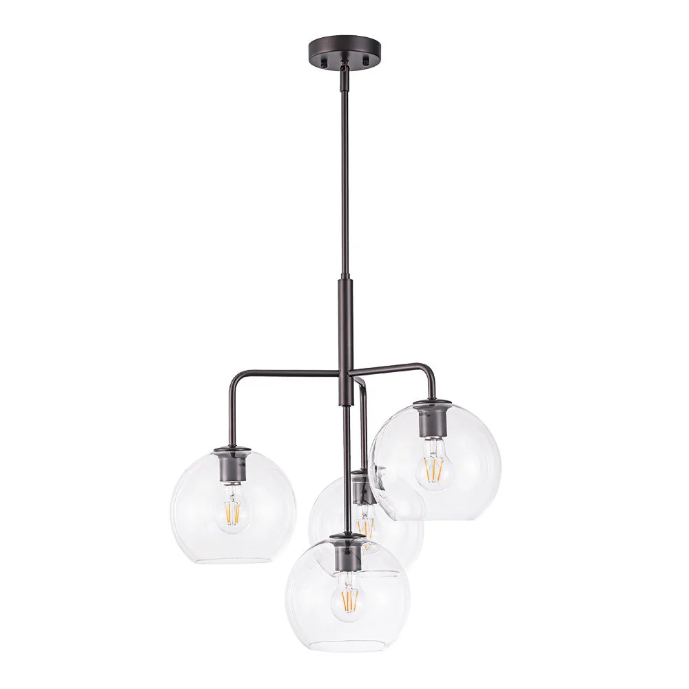 Modern 4-Light Clear Glass Bubble Hanging Sputnik Chandelier - Image 20
