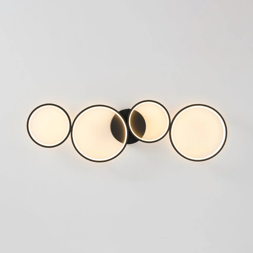 Modern 4-Light Halo Dimmable LED Semi Flush Mount - Image 11
