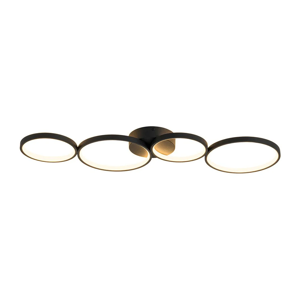 Modern 4-Light Halo Dimmable LED Semi Flush Mount - Image 3