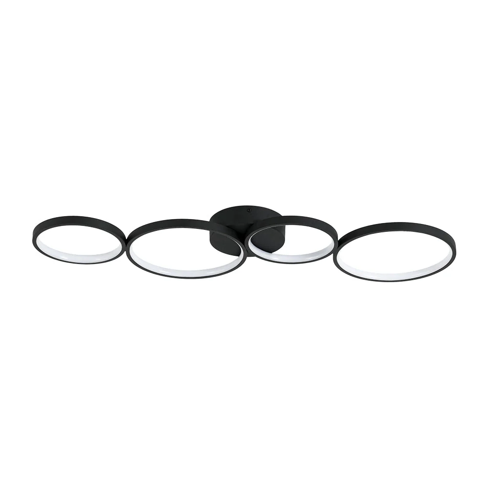 Modern 4-Light Halo Dimmable LED Semi Flush Mount - Image 4