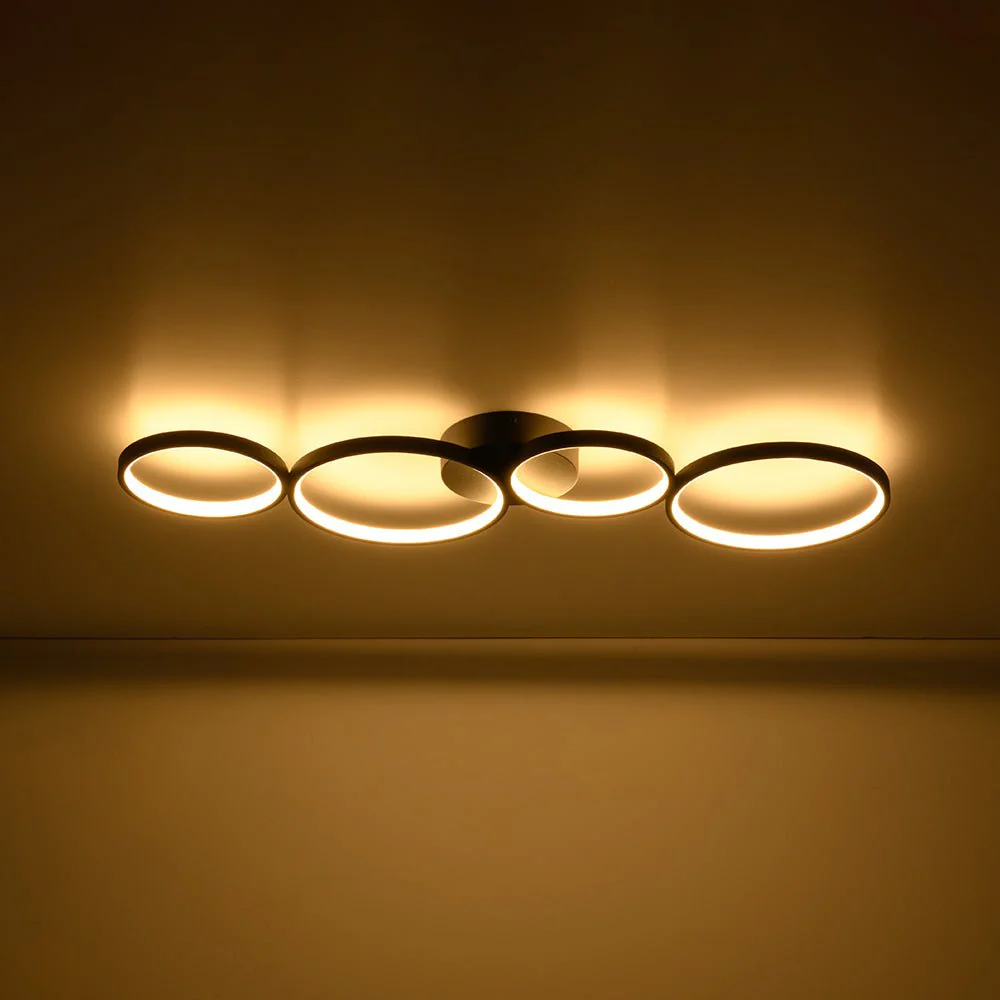 Modern 4-Light Halo Dimmable LED Semi Flush Mount - Image 5