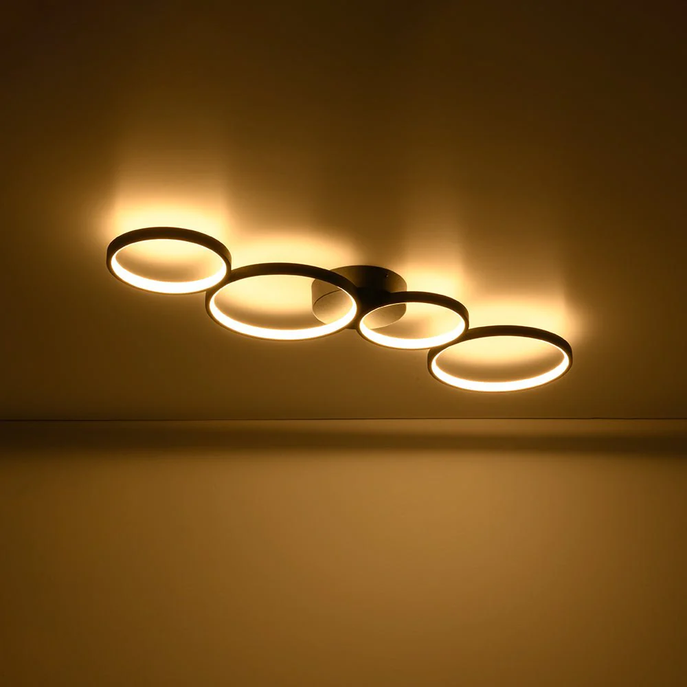 Modern 4-Light Halo Dimmable LED Semi Flush Mount - Image 6