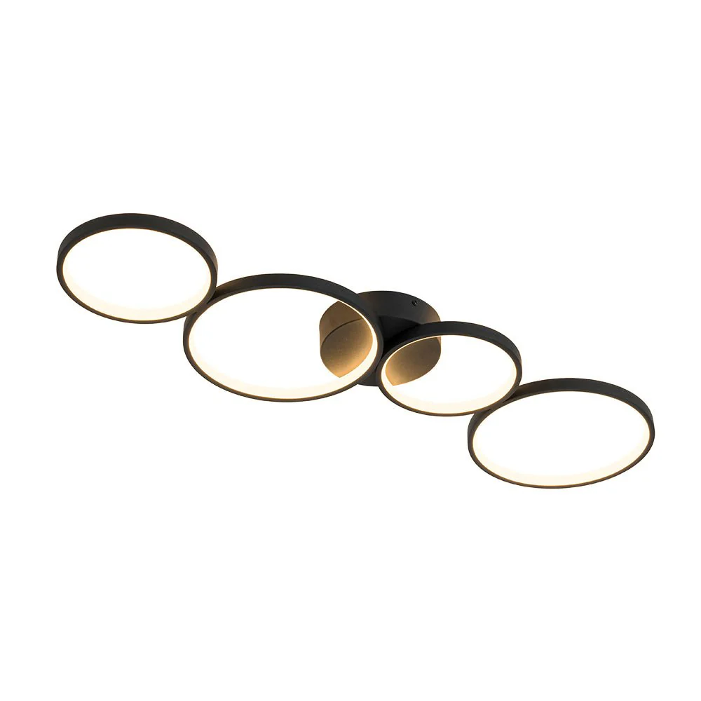 Modern 4-Light Halo Dimmable LED Semi Flush Mount - Image 8