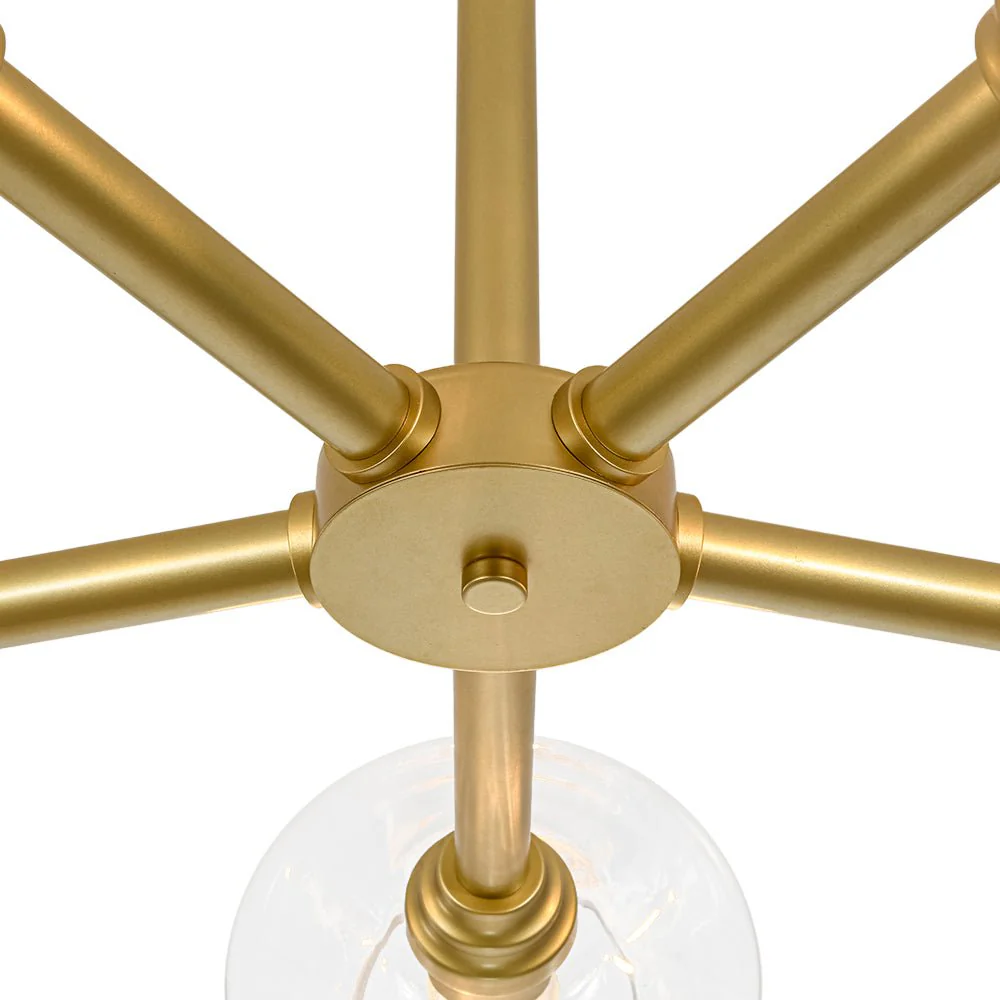 Modern 5-Light Clear Glass Round Sputnik Chandelier - Image 10