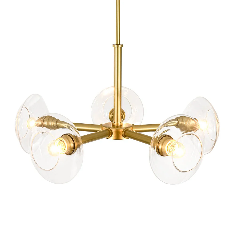 Modern 5-Light Clear Glass Round Sputnik Chandelier - Image 13