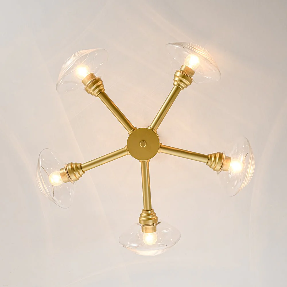 Modern 5-Light Clear Glass Round Sputnik Chandelier - Image 15