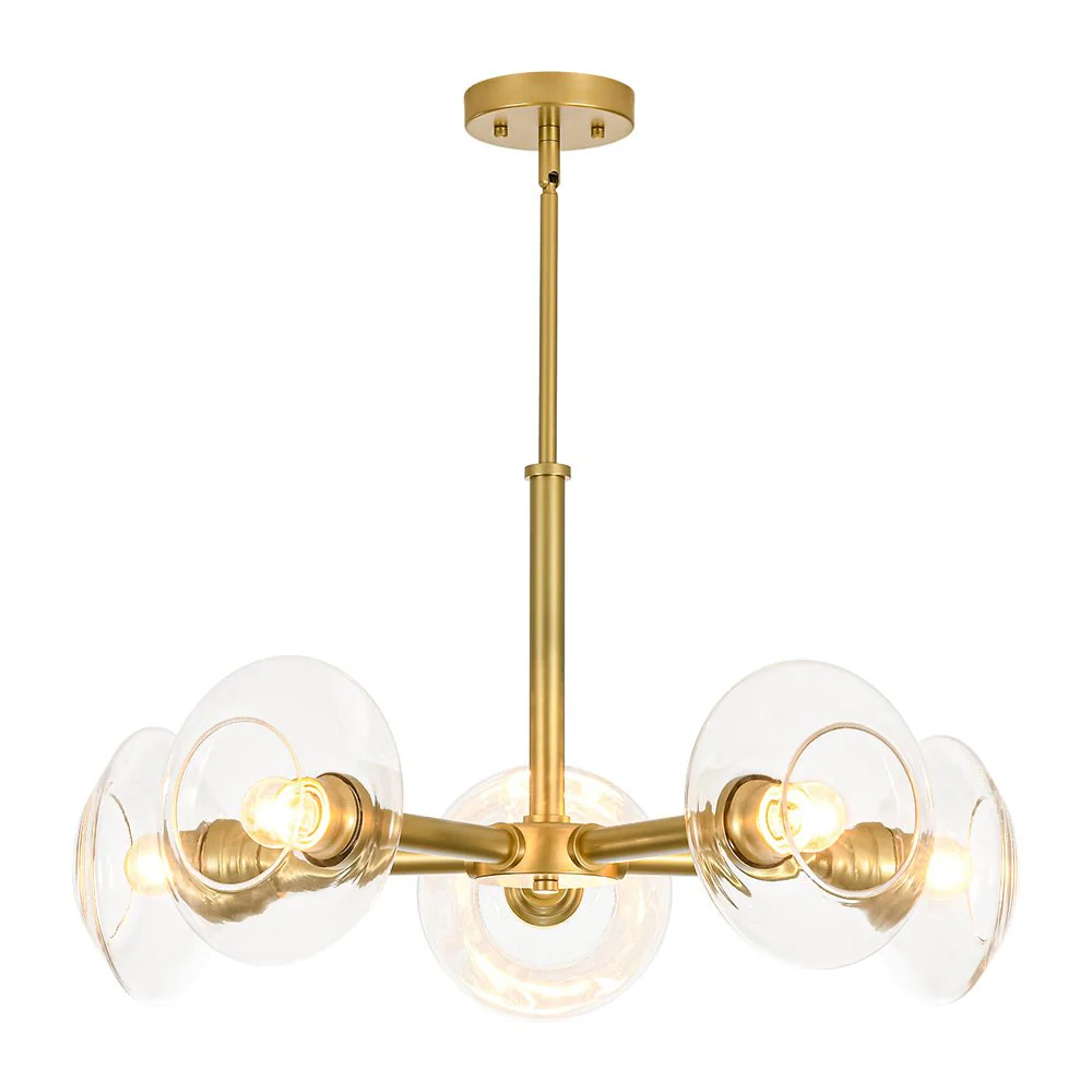 Modern 5-Light Clear Glass Round Sputnik Chandelier - Image 6