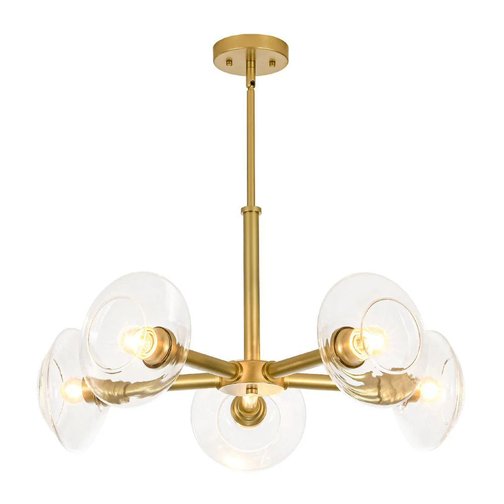 Modern 5-Light Clear Glass Round Sputnik Chandelier - Image 8