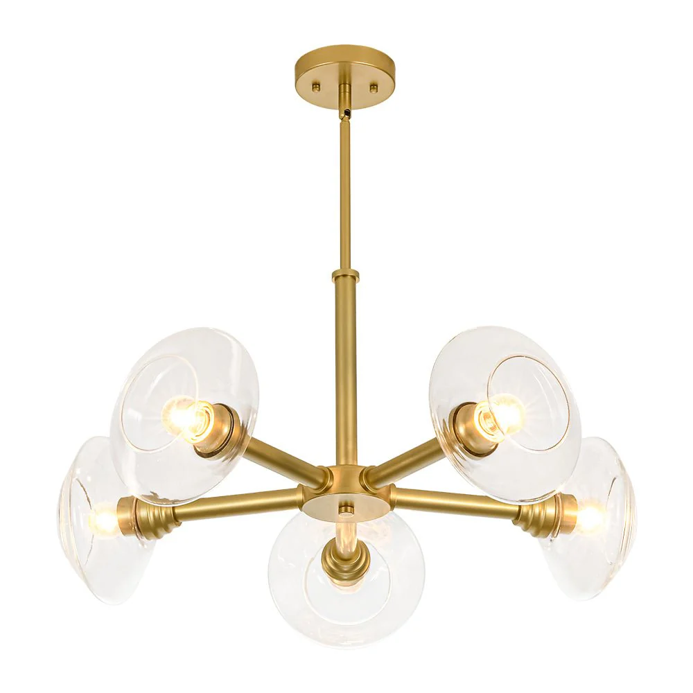 Modern 5-Light Clear Glass Round Sputnik Chandelier - Image 9