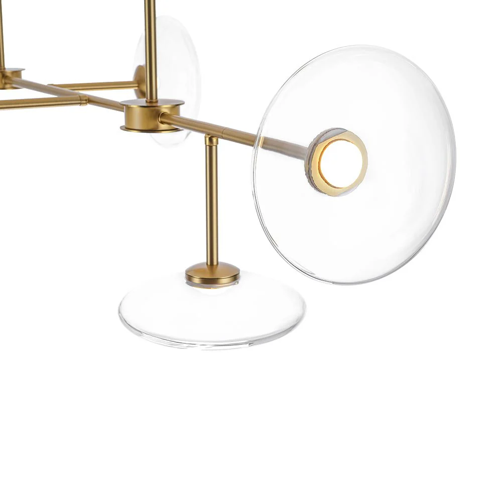 Modern 6-light Clear Glass Dimmable LED Linear Island Chandelier - Image 14