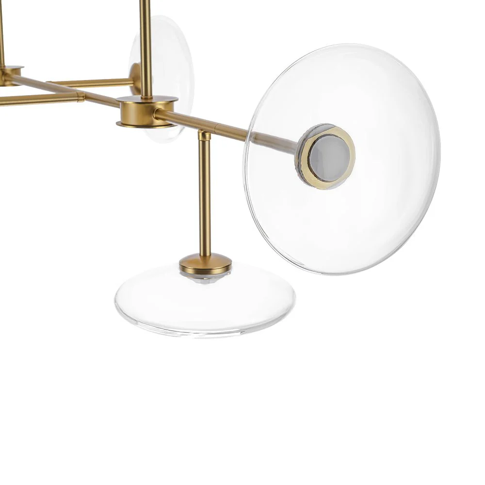 Modern 6-light Clear Glass Dimmable LED Linear Island Chandelier - Image 15