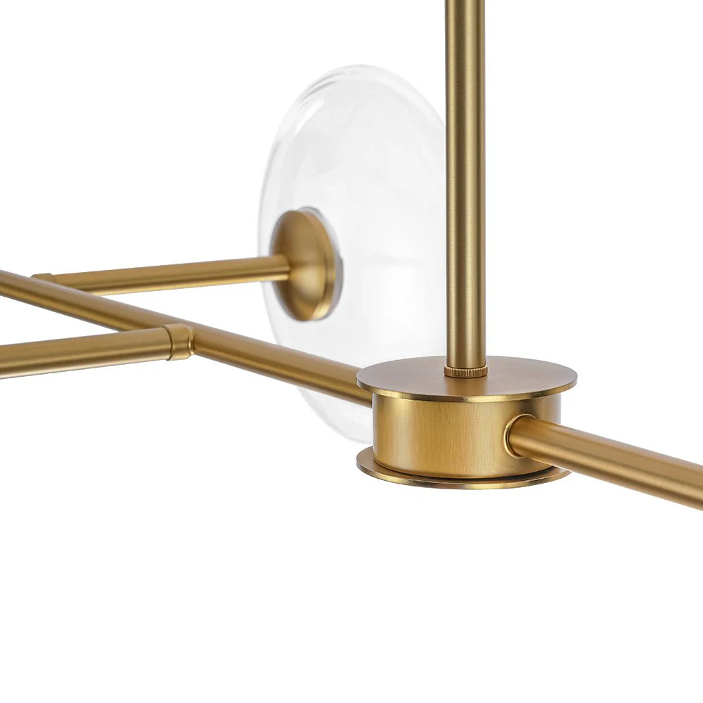 Modern 6-light Clear Glass Dimmable LED Linear Island Chandelier - Image 16