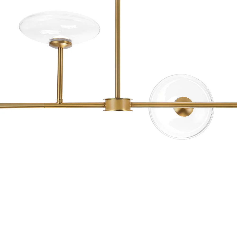 Modern 6-light Clear Glass Dimmable LED Linear Island Chandelier - Image 17