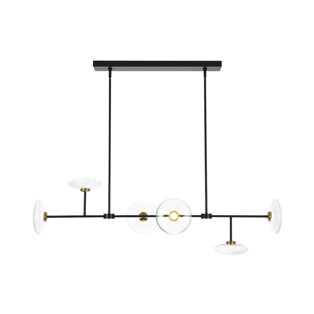 Modern 6-light Clear Glass Dimmable LED Linear Island Chandelier - Image 20