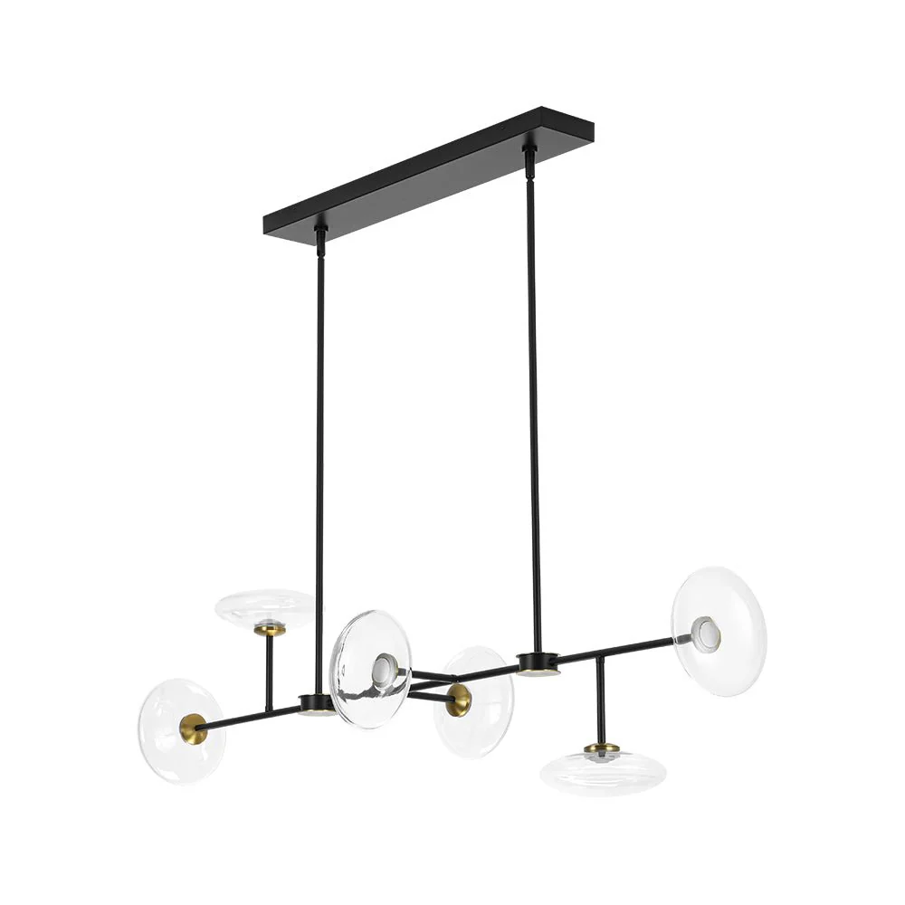 Modern 6-light Clear Glass Dimmable LED Linear Island Chandelier - Image 22