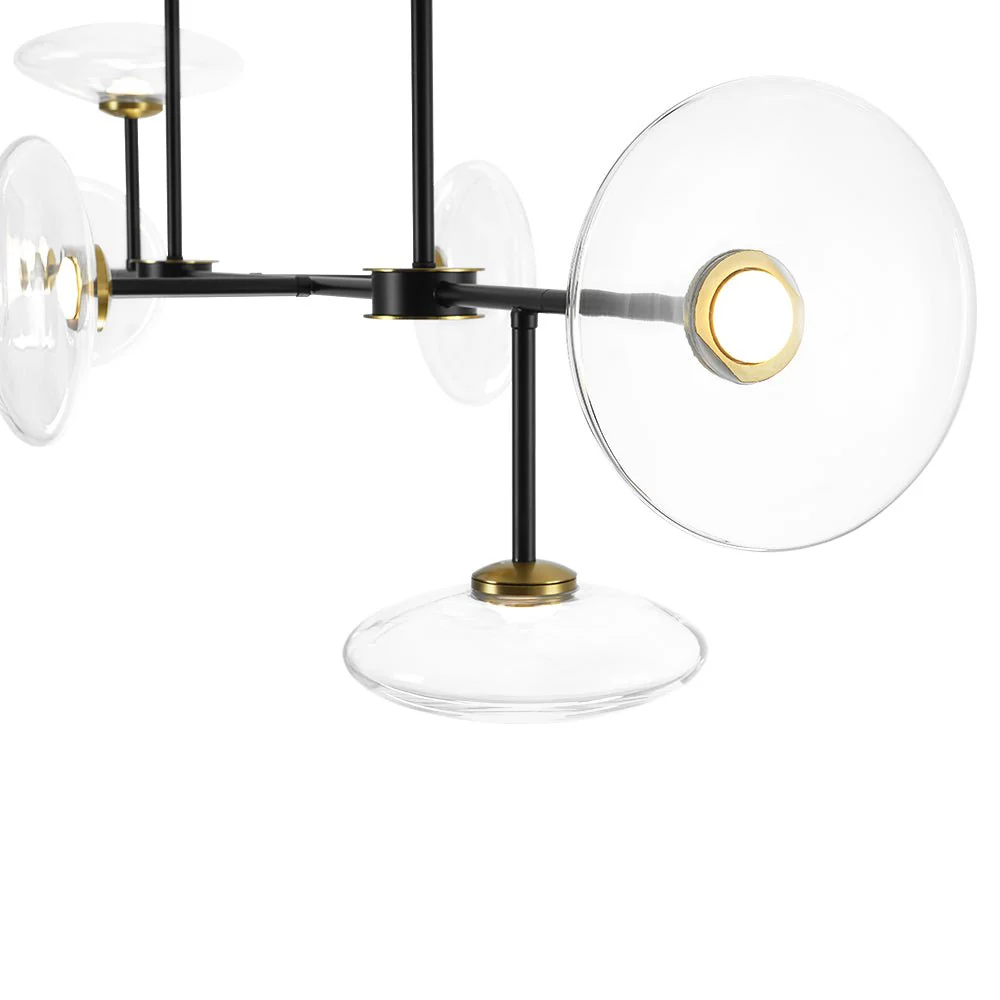 Modern 6-light Clear Glass Dimmable LED Linear Island Chandelier - Image 27