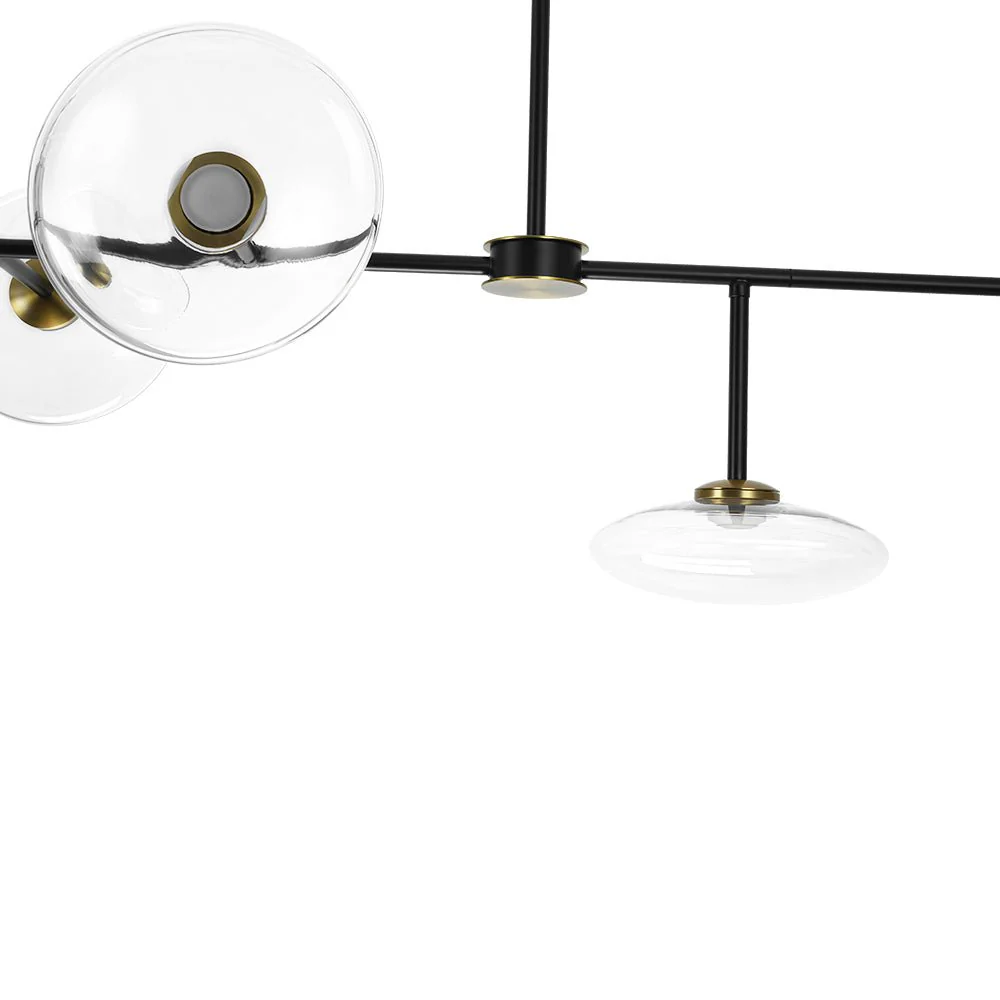 Modern 6-light Clear Glass Dimmable LED Linear Island Chandelier - Image 28