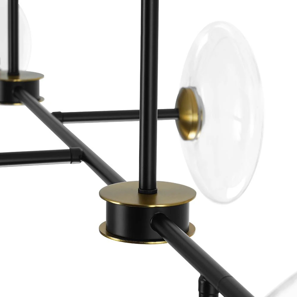 Modern 6-light Clear Glass Dimmable LED Linear Island Chandelier - Image 29
