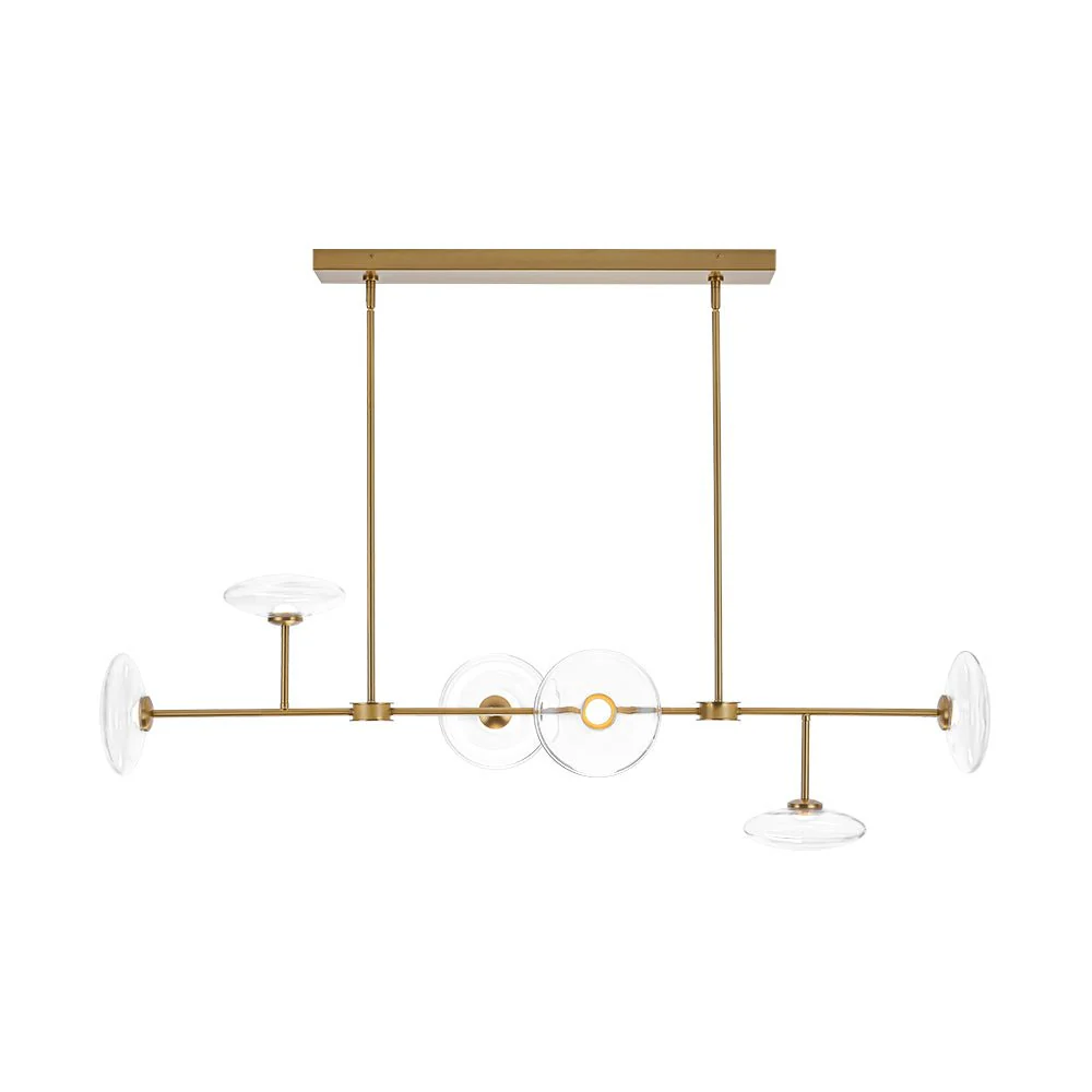 Modern 6-light Clear Glass Dimmable LED Linear Island Chandelier - Image 6